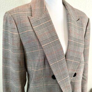 Bar III grey professional blazer, black red plaid pattern with lining